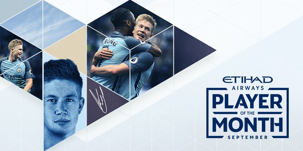 官方:德布劳内当选曼城9月份最佳球员_虎扑国