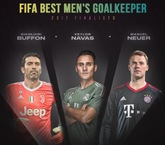 FIFA2017年度最佳门将三人候选：布冯、诺伊尔和纳瓦斯