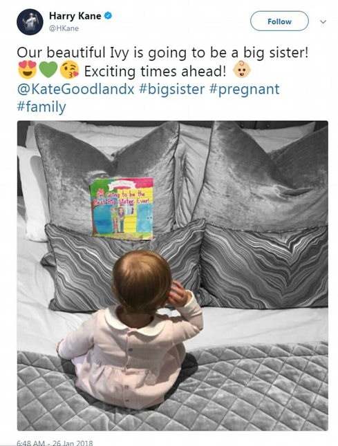 凯恩发推：即将迎来第二个孩子！兴奋！