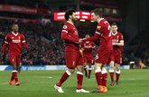 GIF：萨拉赫帽子戏法 ，利物浦4-0沃特福德