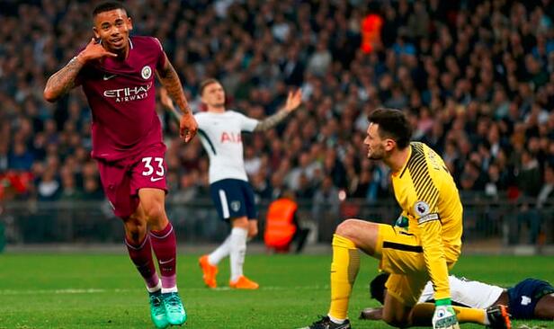 半场：热苏斯破门京多安点射，曼城客场2-1热刺