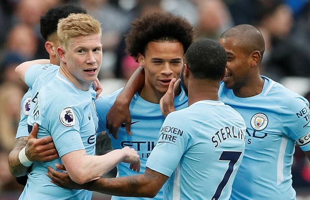 萨内破门斯特林助攻帽子戏法，曼城客场4-1西汉姆联