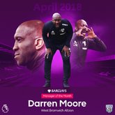 官方：摩尔当选英超四月份最佳教练