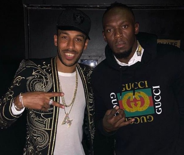 奥巴梅扬偶遇博尔特：人生中第一次做好输的准备