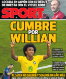 每体头版：威廉的经纪人已抵达巴塞罗那展开转会谈判