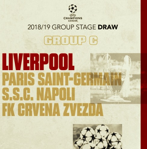 C组赛程：利物浦9月中起迎3周超魔鬼赛程，收官战对那不勒斯