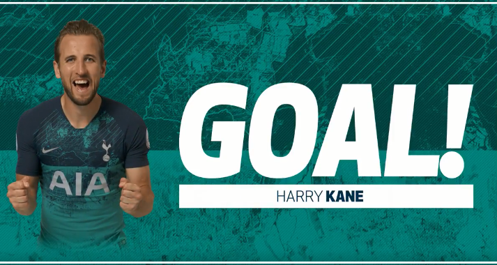 GIF：凯恩头球破门，热刺暂时领先哈德斯菲尔德