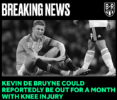 多家英媒爆料：德布劳内因左膝伤缺席曼市德比