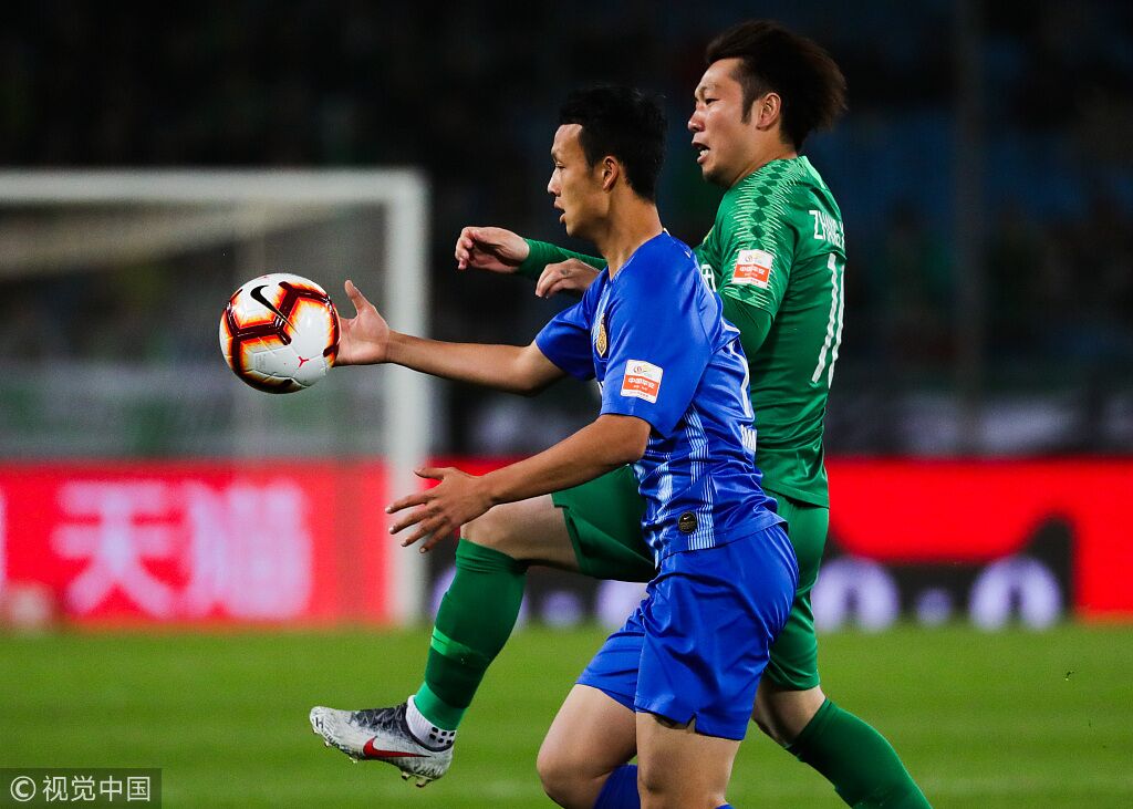 半场:张玉宁世界波于洋染红,国安1-0苏宁
