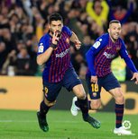 GIF：穿云箭！苏亚雷斯远射击中立柱入网，巴萨1-0马竞