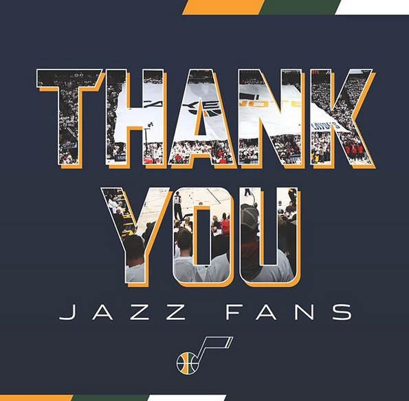 爵士官方发文：谢谢你们，爵士球迷