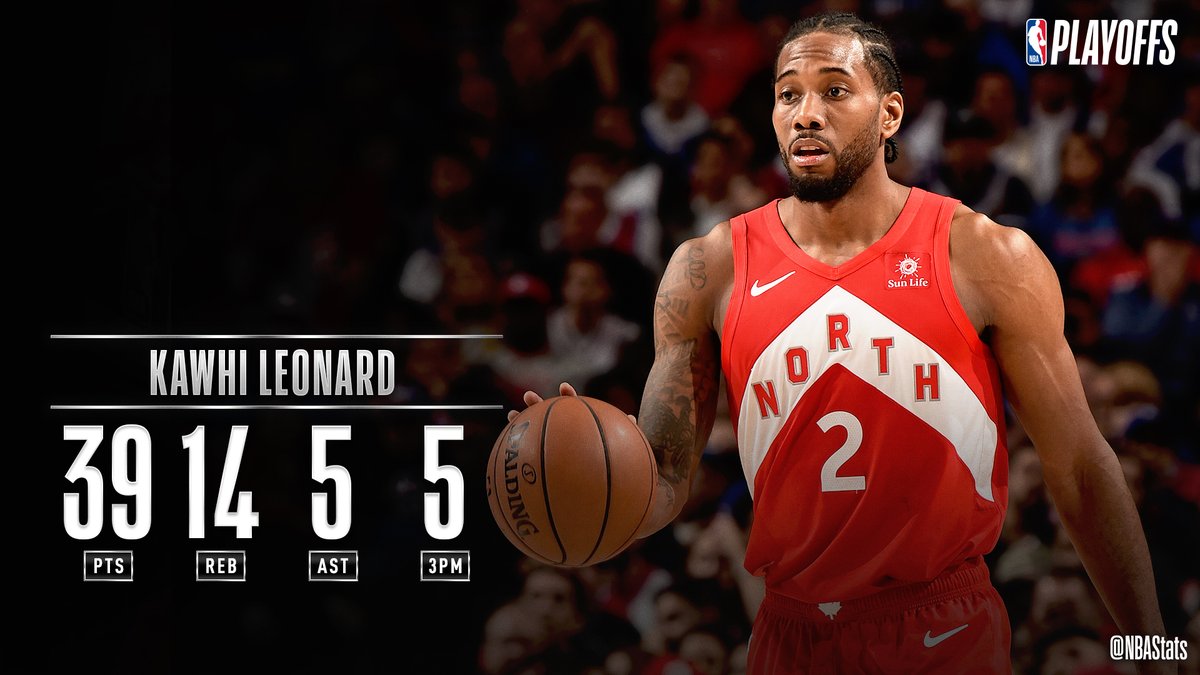 NBA官方评选今日最佳数据：伦纳德39+14+5当选