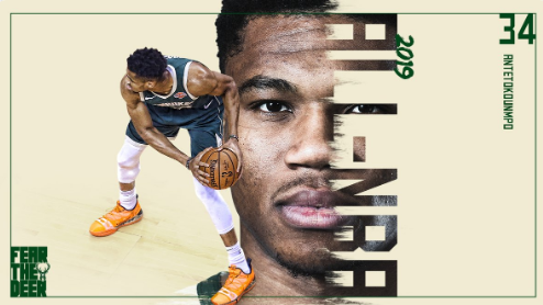 雄鹿官推祝贺字母哥成功入选本赛季最佳阵容一阵