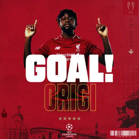 流言板 百发百中 奥里吉本赛季欧冠三脚射门全部取得进球 利物浦专区 虎扑社区