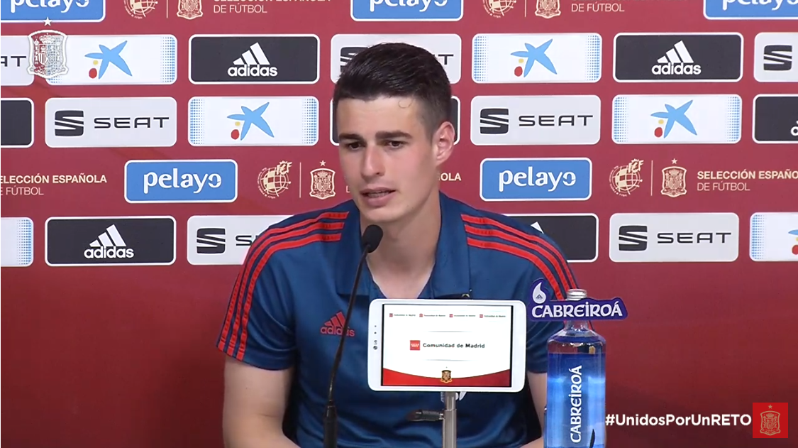 6月5日讯 西班牙门将凯帕出席了今天国家队的例行新闻发布会.