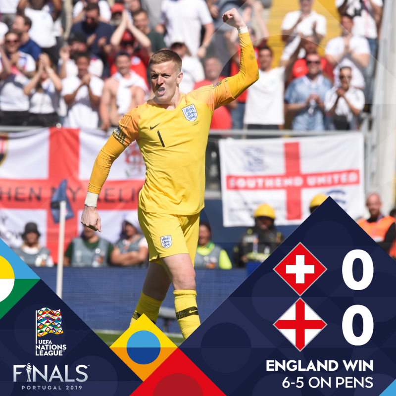 皮克福德助英格兰获点球大战两连胜，此前7战仅1胜