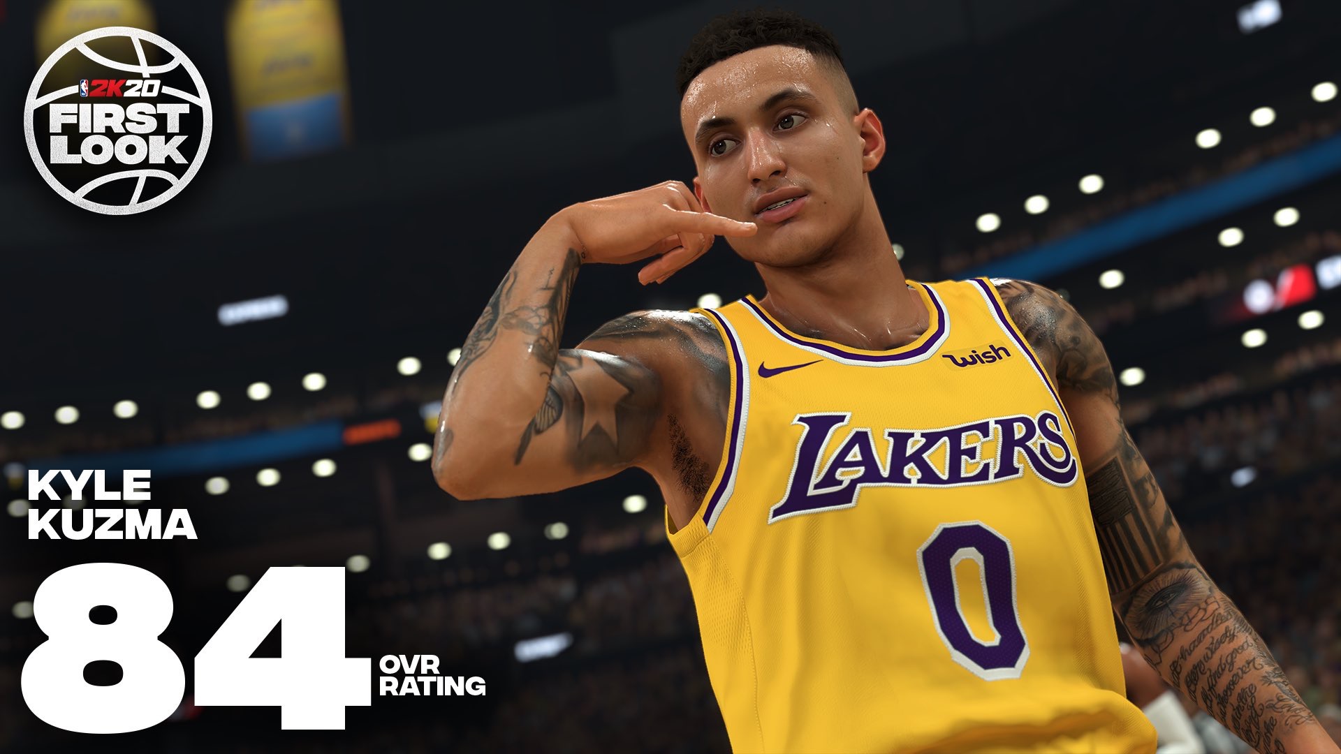 凯尔-库兹马NBA2K20能力值公布：84