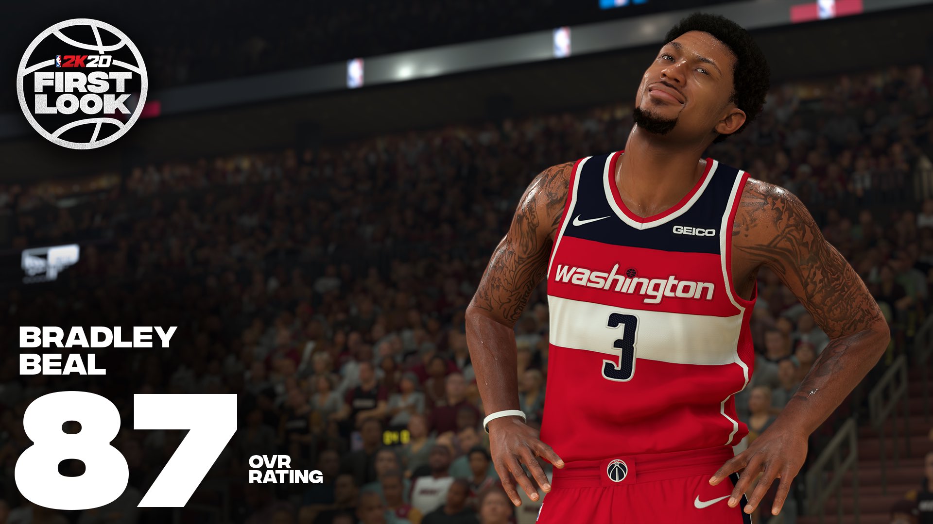 布拉德利-比尔NBA2K20能力值公布：87