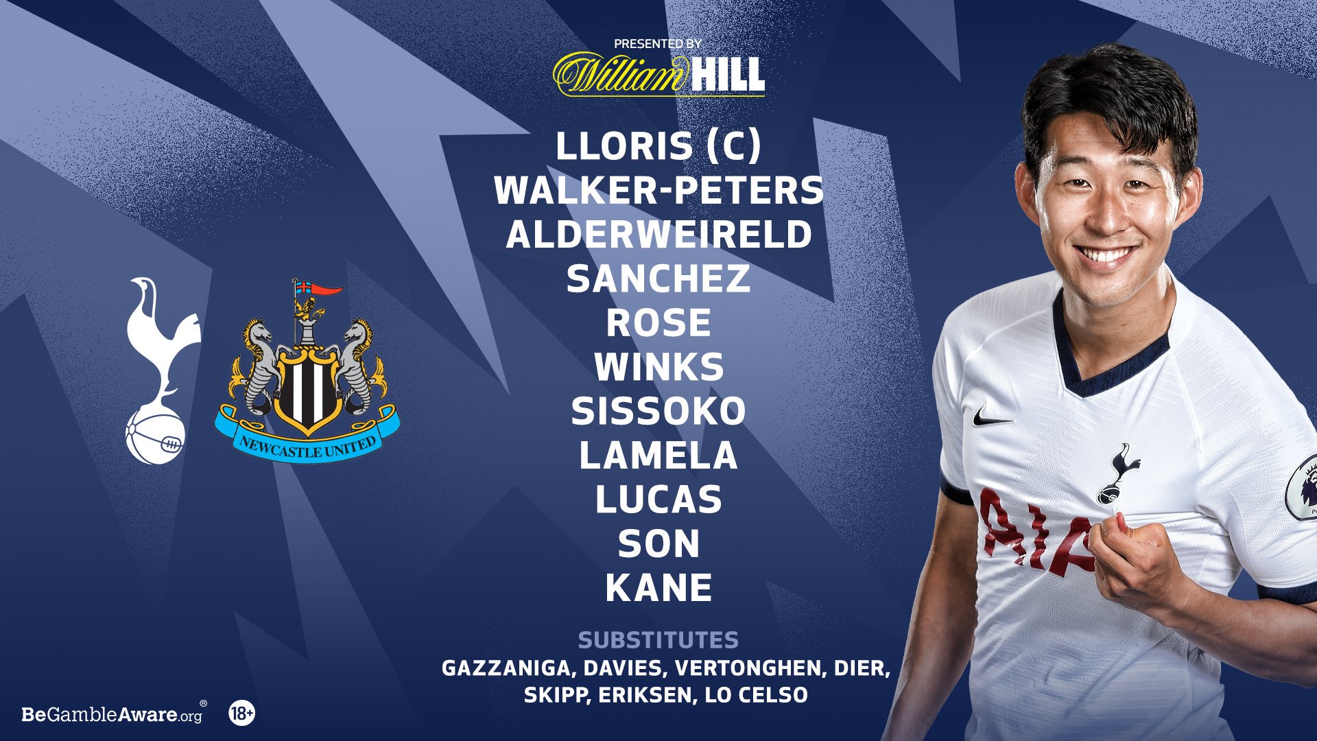 热刺vs纽卡斯尔：孙兴慜卢卡斯居两翼，埃里克森替补