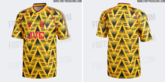 阿森纳复古纪念球衣谍照曝光，设计源自1991-92赛季球衣