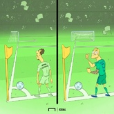 Goal漫画：克罗斯和普通球员主罚角球时的视野对比