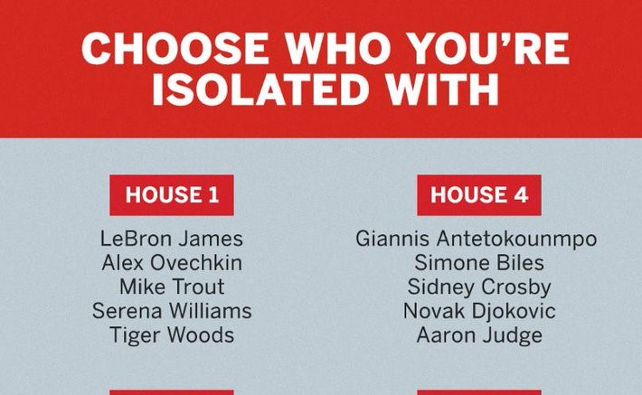 美媒晒6个包含不同球员的房间图发问：你选择跟谁隔离？