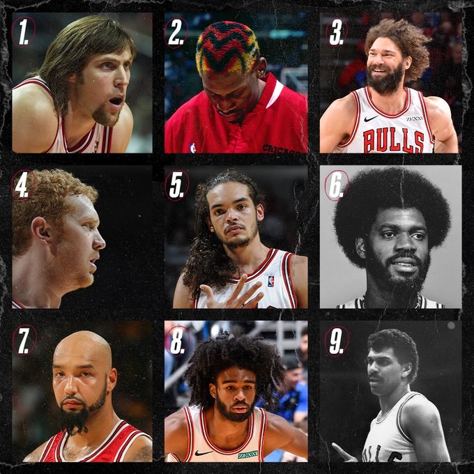 幸福九选三！公牛官方推特晒队员奇特发型，与网友互动