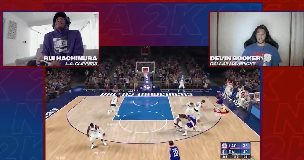 布克击败八村垒，挺进NBA球员2K锦标赛半决赛