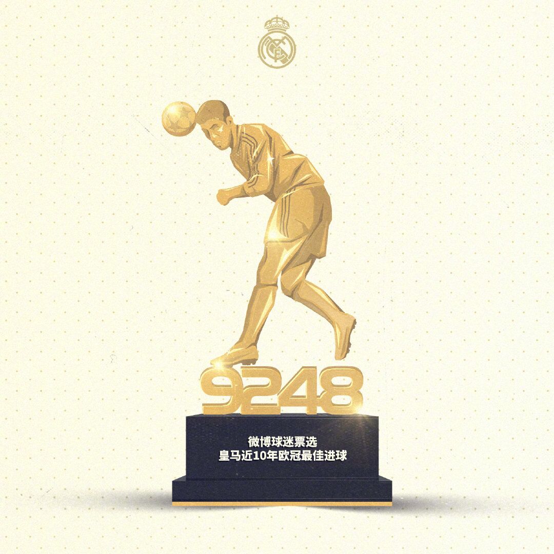 皇马官微票选近十年欧冠最佳进球,拉莫斯9248无悬念当选