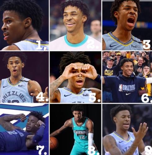 灰熊官方晒莫兰特组照：来为联盟最佳新秀选三张照片吧