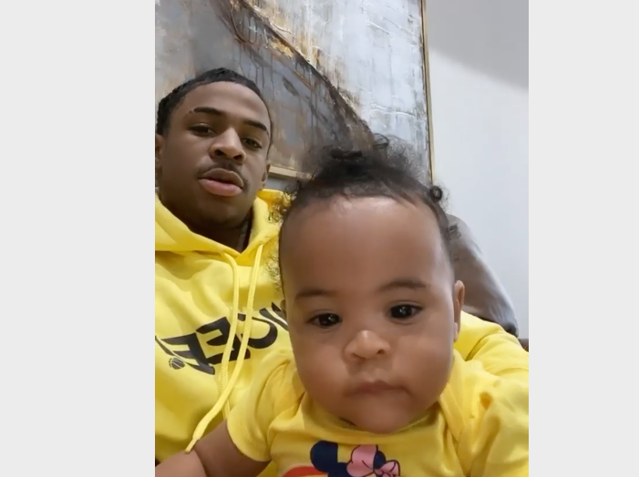 年轻奶爸,莫兰特发布在家带女儿玩耍的图片