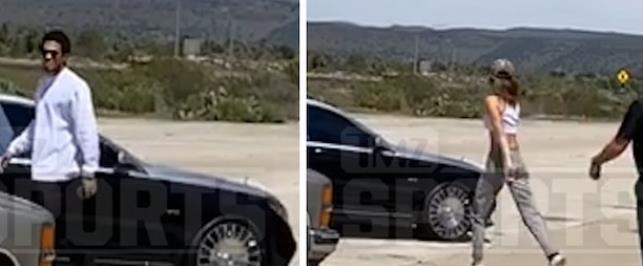 德文-布克和肯达尔-詹娜乘坐奔驰迈巴赫出游