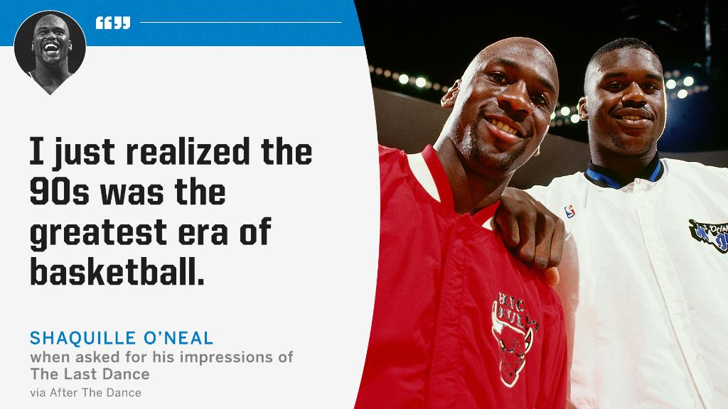 XI全网-奥尼尔谈《最后之舞》：90年代是篮球史上的最佳时代