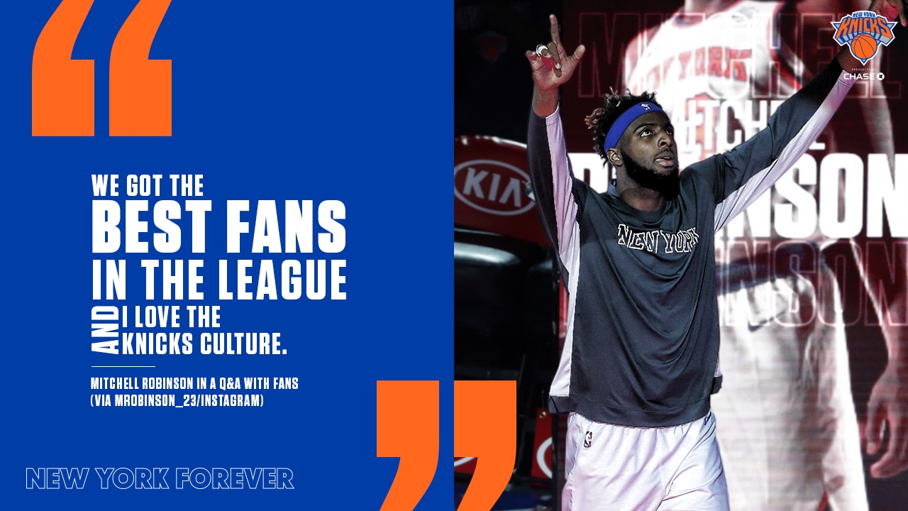 米切尔-罗宾逊：尼克斯有全联盟最好的球迷