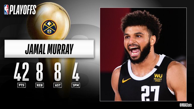 NBA官方评选最佳数据：默里42分8板8助攻4个三分当选