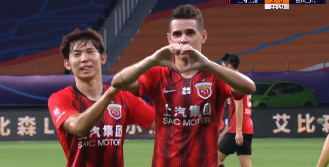 GIF：锁定胜局！奥斯卡弧顶低射入死角，上港3-0重庆