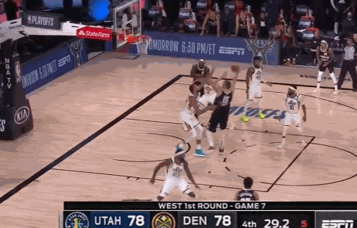 约基奇关键勾手命中，爵士两攻不中遗憾失利