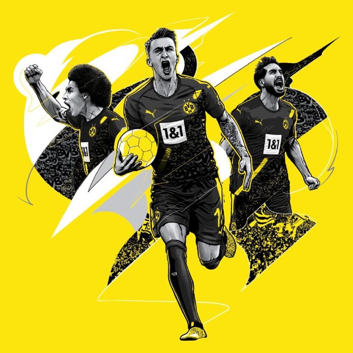 黑色主调+黄色涂鸦！多特蒙德正式发布2020/21赛季客场球衣