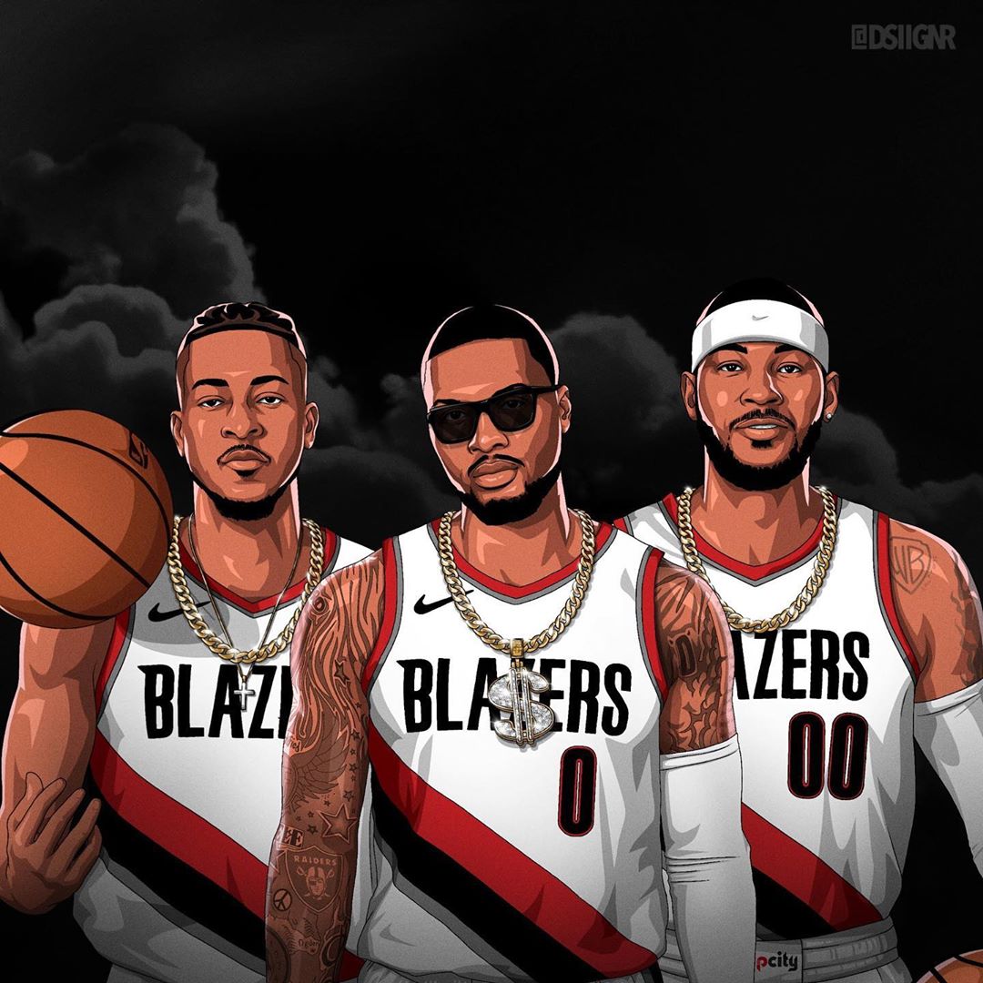 大佬风！开拓者官方晒球迷创作的利拉德CJ安东尼的漫画