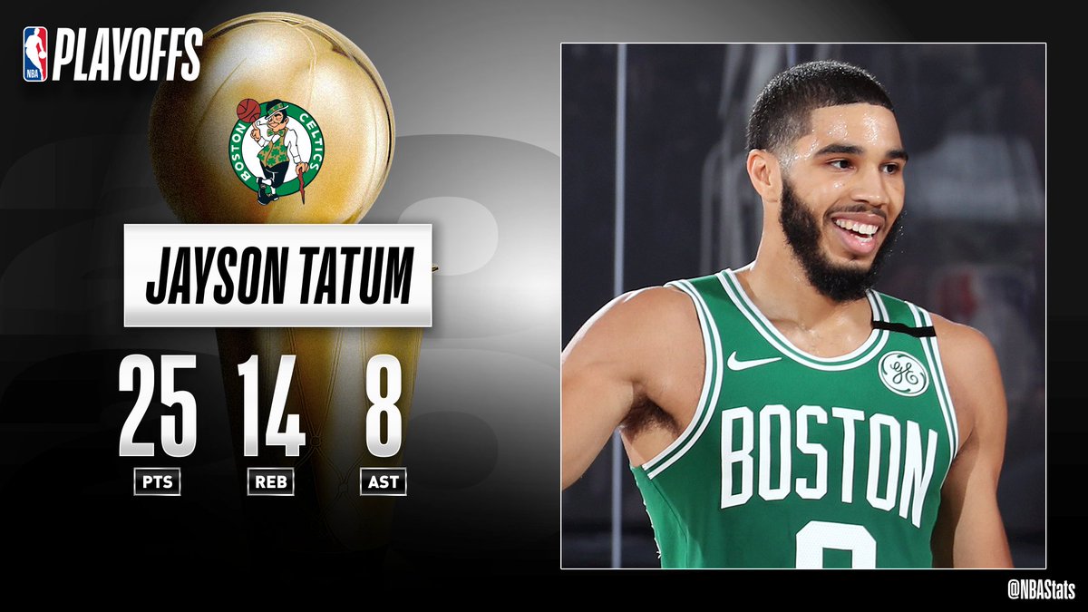 NBA官方评选最佳数据：塔特姆25分14篮板8助攻当选