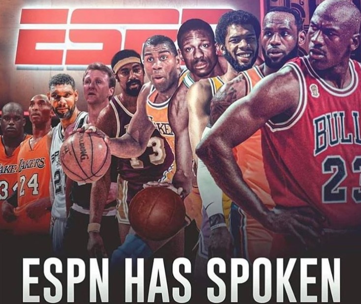 马布里赞同ESPN前十球员排名：乔丹第一，奥尼尔第十