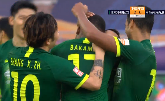 GIF：比埃拉禁区前远射破门，国安2-0黄海